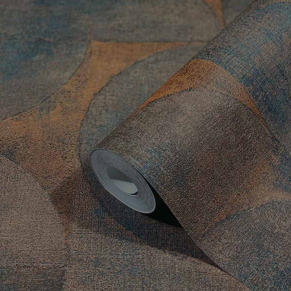 Tapete Blau, Braun, Gold, Kupfer Marburg Vliestapete (32822)