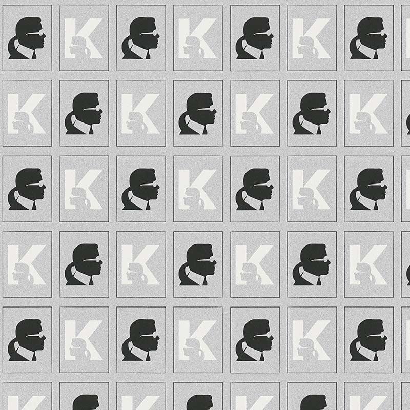 Tapete Grau, Silber Karl Lagerfeld Vliestapete (378424)