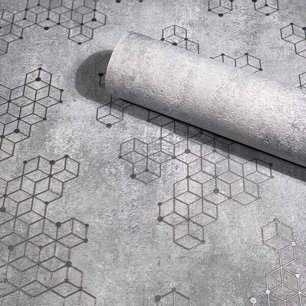 Tapete Schwarz, Anthrazit Novamur Vliestapete (82246)