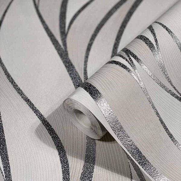 Tapete Grau, Silber, Weiß Novamur Vliestapete (82233)