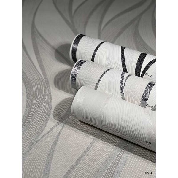 Tapete Grau, Silber, Weiß Novamur Vliestapete (82233)