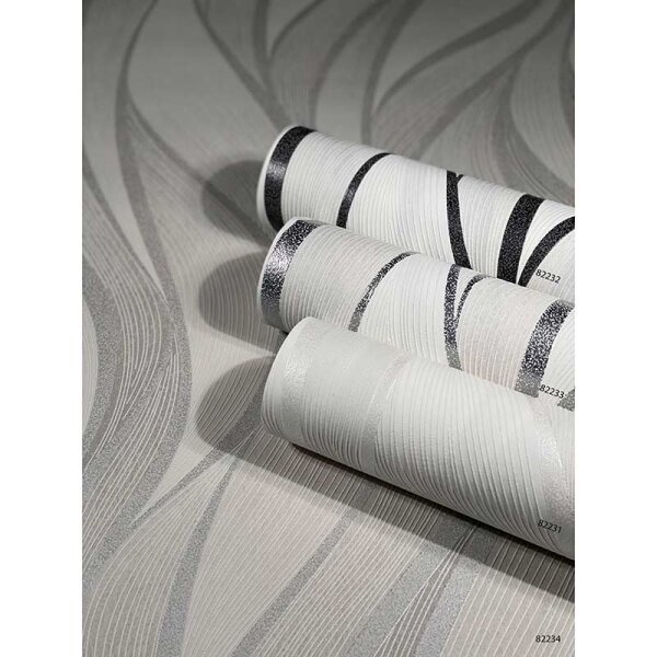 Tapete Grau, Silber, Weiß Novamur Vliestapete (82233)