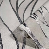 Tapete Grau, Silber, Wei&szlig; Novamur Vliestapete (82233)