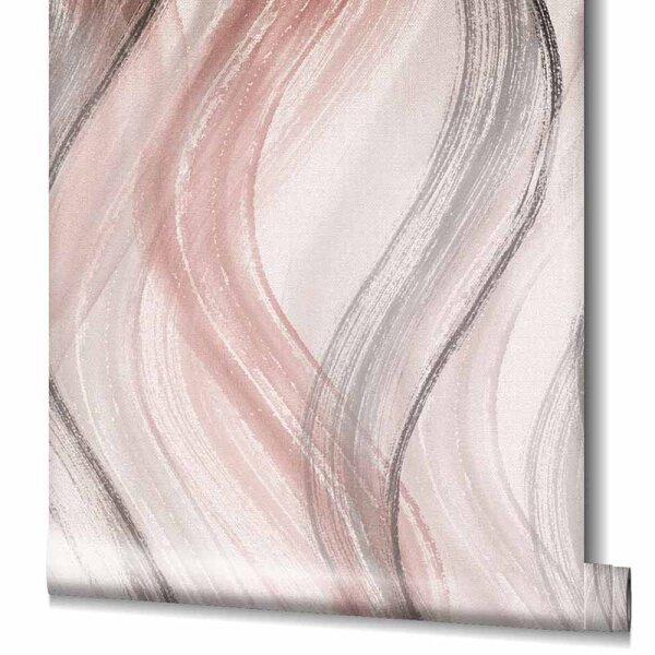 Tapete Grau, Silber, Rosa, Rose Marburg Vliestapete (32443)