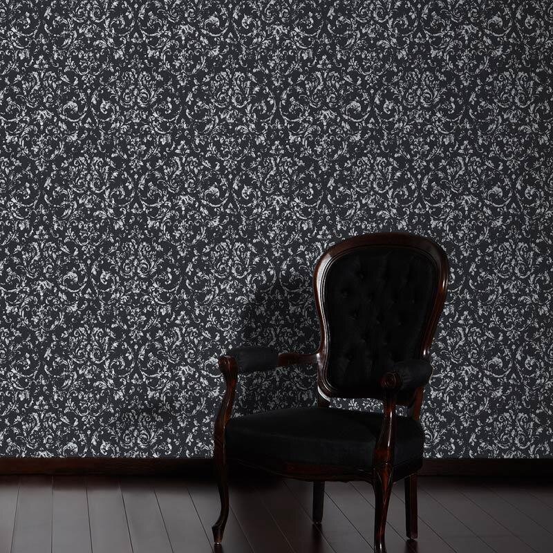 Tapete Schwarz, Anthrazit Architects Paper Textiltapete (306606)