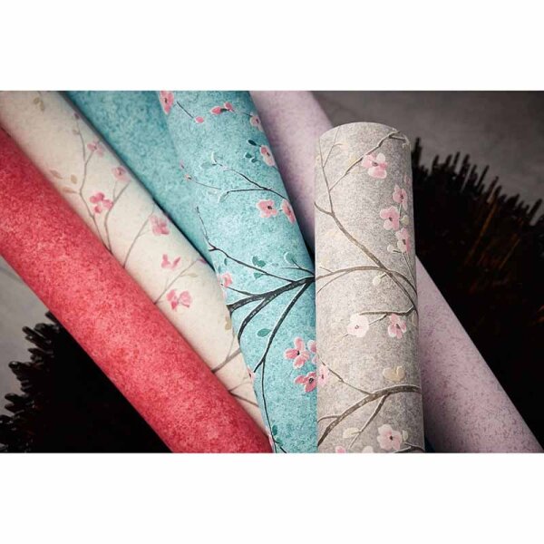 Tapete Grau, Silber, Rosa, Rose livingwalls Vliestapete (379122)