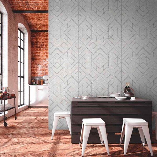 Tapete Grau, Silber, Weiß livingwalls Vliestapete (378691)