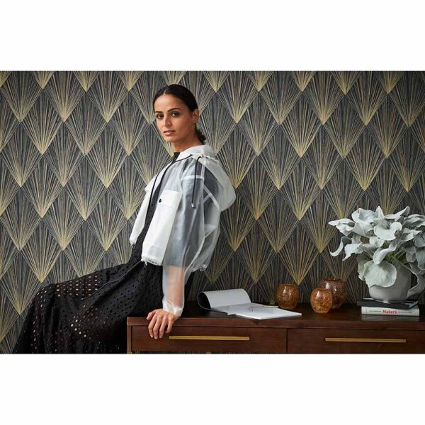 Tapete Gold, Kupfer, Schwarz, Anthrazit livingwalls Vliestapete (378644)