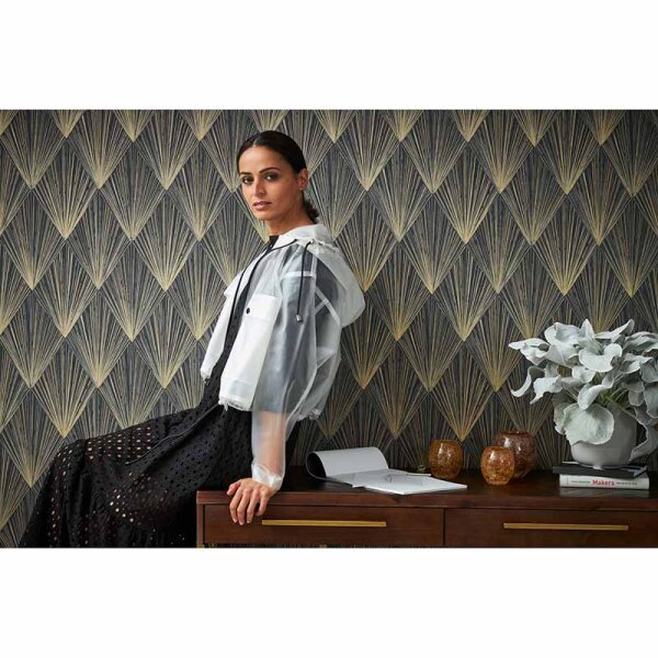 Tapete Gold, Kupfer, Schwarz, Anthrazit livingwalls Vliestapete (378644)