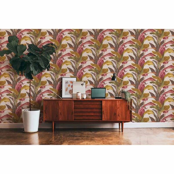 Tapete Gelb, Vanille, Rot livingwalls Vliestapete (378622)