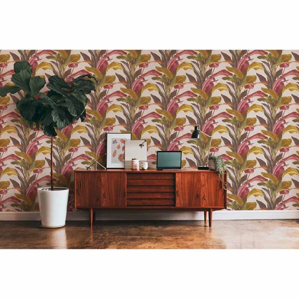 Tapete Gelb, Vanille, Rot livingwalls Vliestapete (378622)