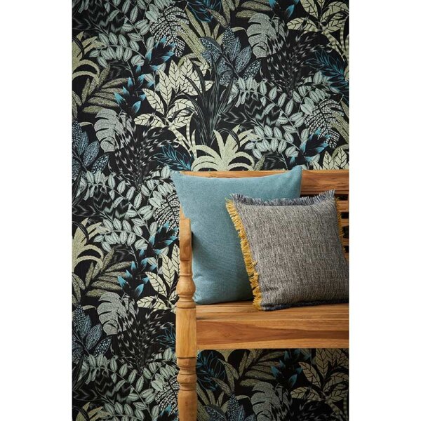 Tapete Grün, Schwarz, Anthrazit livingwalls Vliestapete (378603)