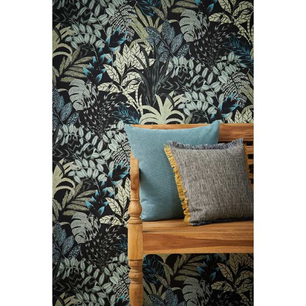 Tapete Grün, Schwarz, Anthrazit livingwalls Vliestapete (378603)