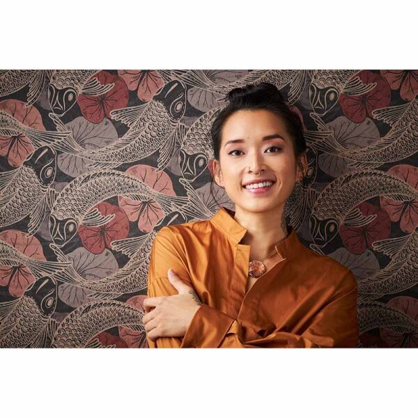 Tapete Gold, Kupfer, Rot, Schwarz, Anthrazit livingwalls Vliestapete (378595)