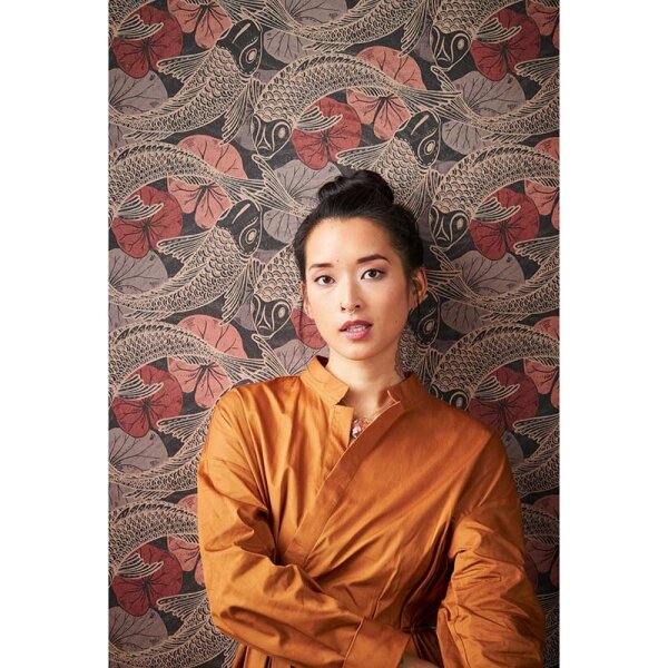 Tapete Gold, Kupfer, Rot, Schwarz, Anthrazit livingwalls Vliestapete (378595)