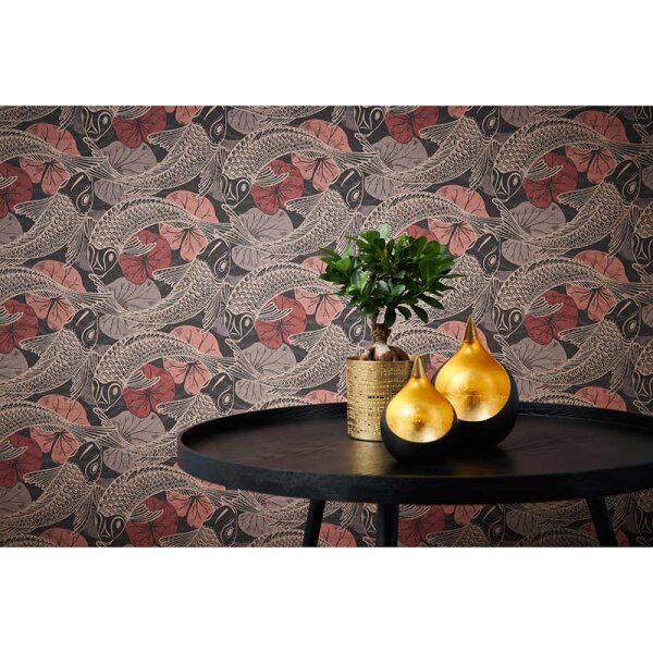 Tapete Gold, Kupfer, Rot, Schwarz, Anthrazit livingwalls Vliestapete (378595)