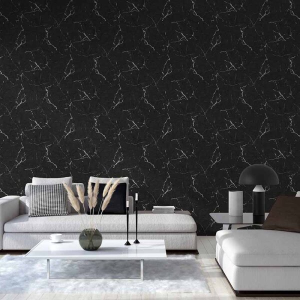 Tapete Schwarz, Anthrazit livingwalls Vliestapete (378552)