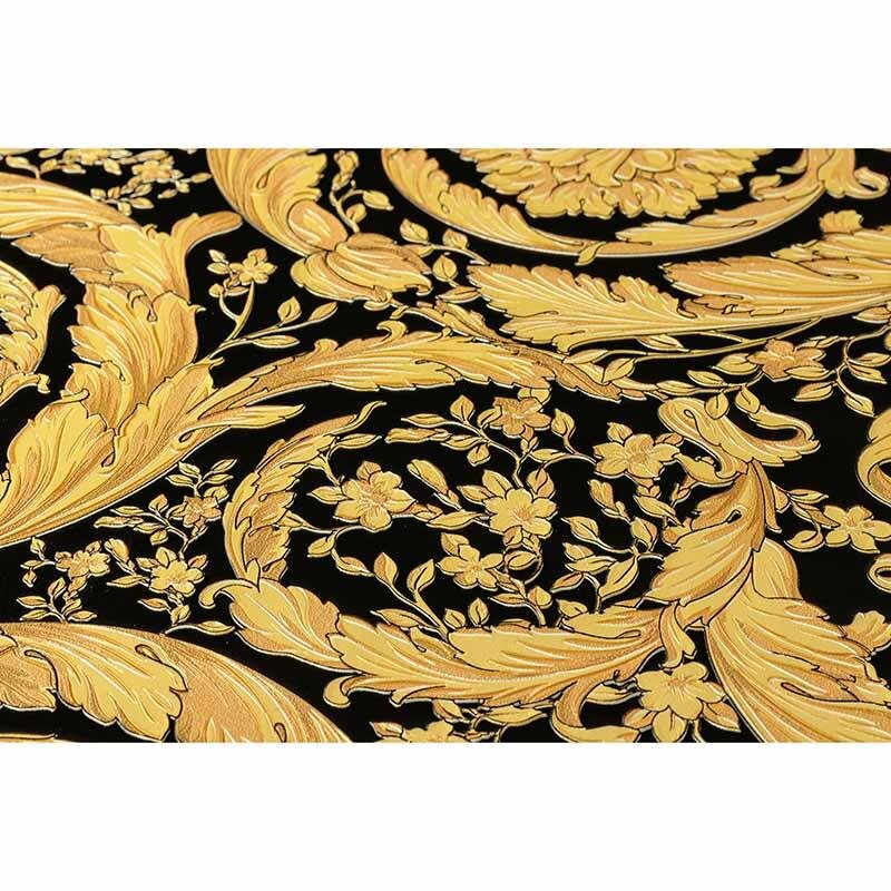 Tapete Schwarz, Anthrazit, Gold, Kupfer VERSACE Satintapete (935834)