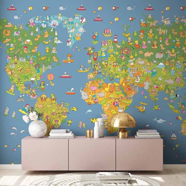 Digitaldruck-Tapete Worldmap livingwalls (DD114842)