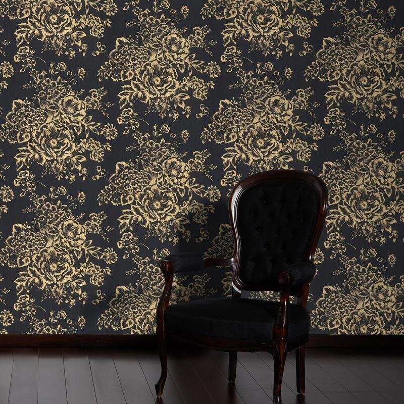 Tapete Schwarz, Anthrazit Architects Paper Textiltapete (306577)