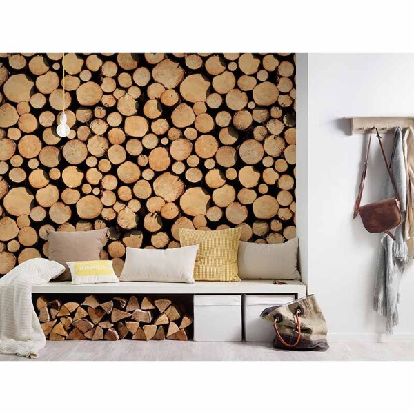 Digitaldruck-Tapete StackofWood livingwalls (DD115664)