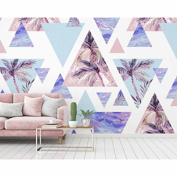 Digitaldruck-Tapete PalmsTriangles livingwalls (DD115645)