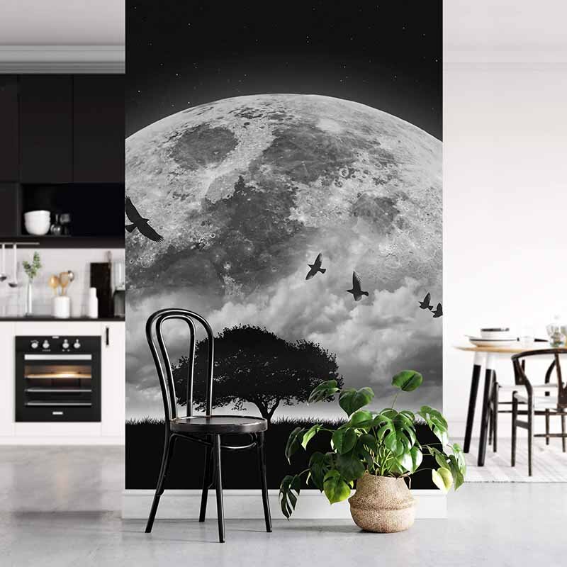Digitaldruck-Tapete Moon and Birds livingwalls (DD119153)