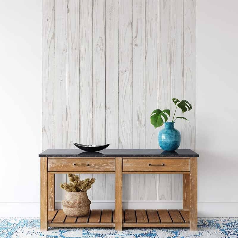 Digitaldruck-Tapete White Wooden Wall livingwalls (DD119105)