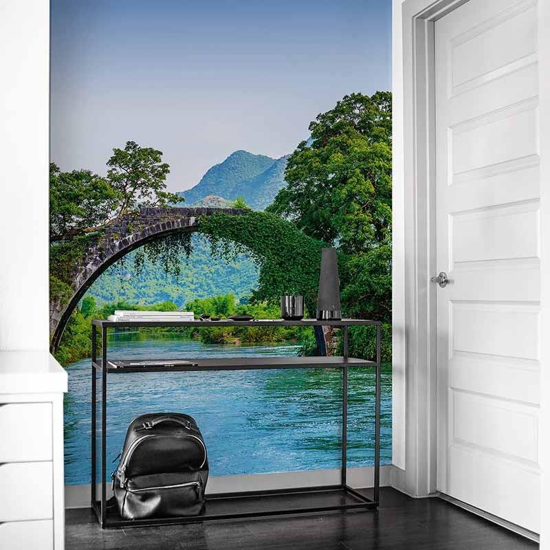 Digitaldruck-Tapete Bridge Crosses A River In China livingwalls (DD119058)