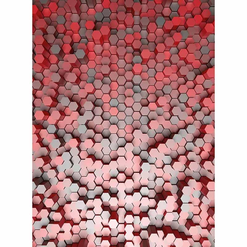 Digitaldruck-Tapete 3D Pentagons Red livingwalls (DD119055)