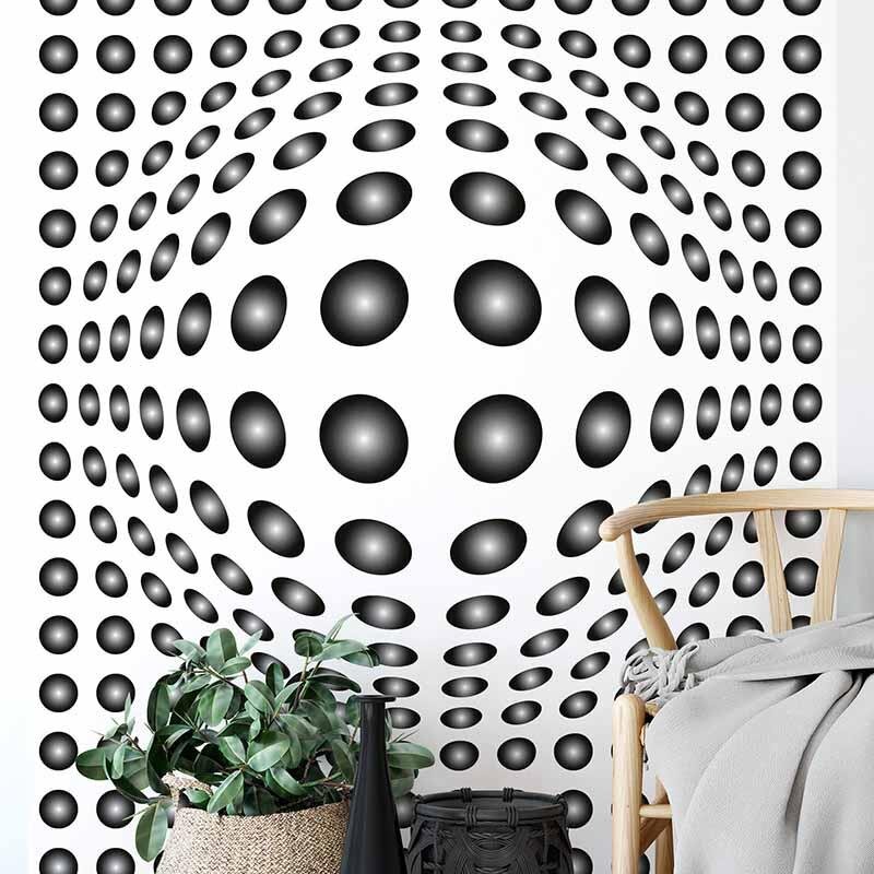 Digitaldruck-Tapete Dots Black And White livingwalls (DD119052)