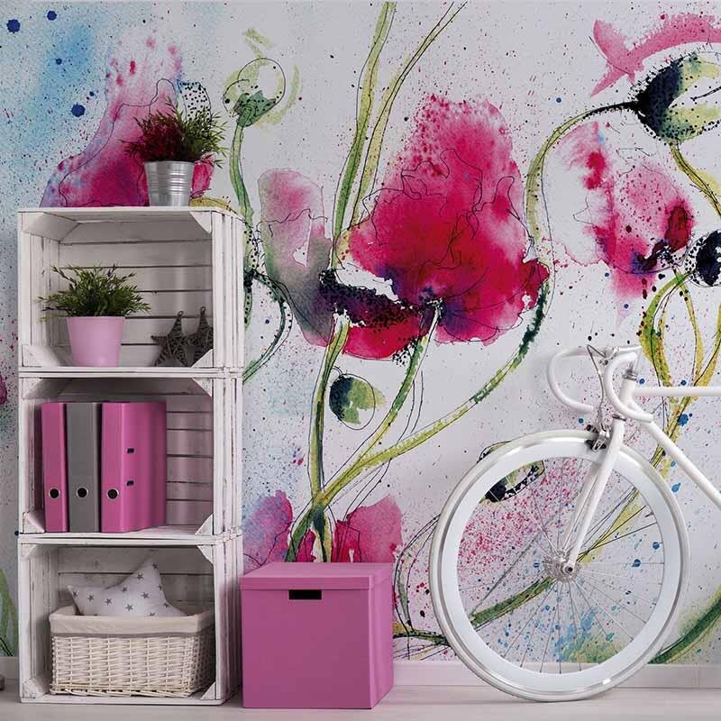 Digitaldruck-Tapete Poppies Watercolour livingwalls (DD119024)