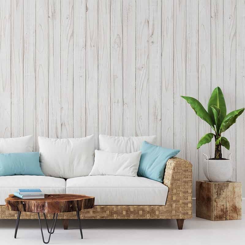 Digitaldruck-Tapete White Wooden Wall livingwalls (DD118997)