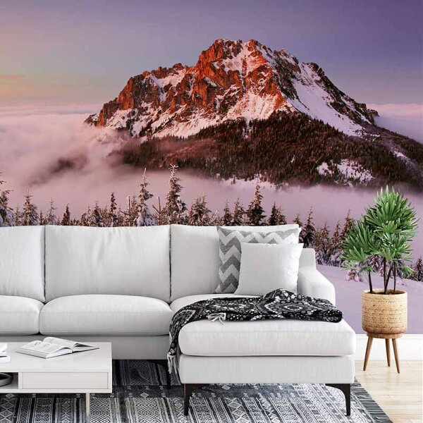 Digitaldruck-Tapete Snowy Mountain Peak livingwalls (DD118951)