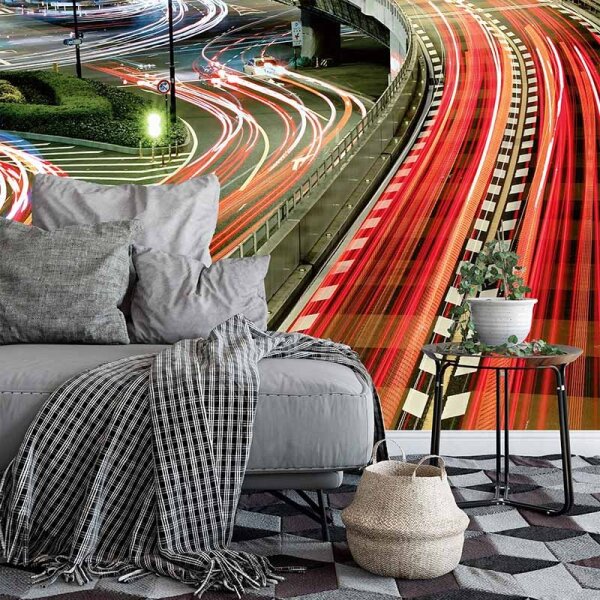 Digitaldruck-Tapete Urban Lightstripes livingwalls (DD118928)