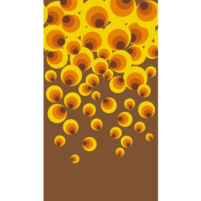 392581 Digitaldruck-Tapete Eye Catcher Retro Punkte Kreise Gelb Orange Vlies Fototapete livingwalls