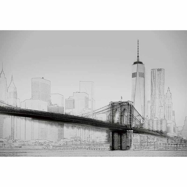 Digitaldruck-Tapete New York Art Illustration Black And White livingwalls (DD118891)