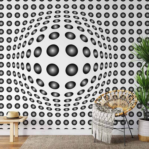 Digitaldruck-Tapete Dots Black and White livingwalls (DD118889)