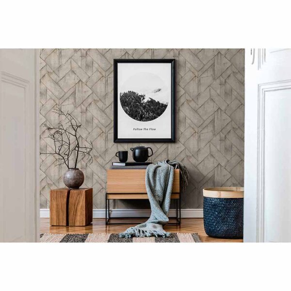 Tapete Beige, Creme, Grau, Silber livingwalls Vliestapete (377414)