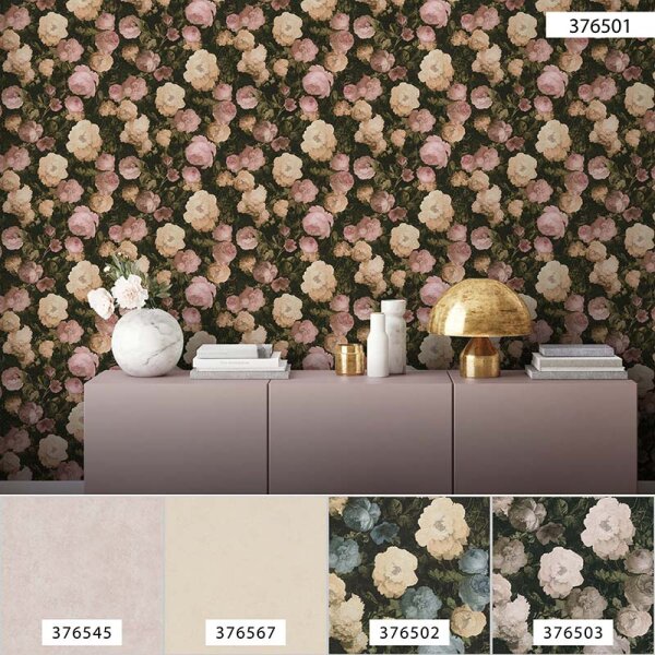 Tapete Beige, Creme, Rosa, Rose AS-Creation Vliestapete (376501)