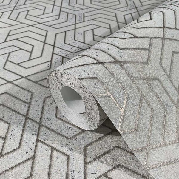 Tapete Beige, Creme, Grau, Silber Marburg Vliestapete (32608)