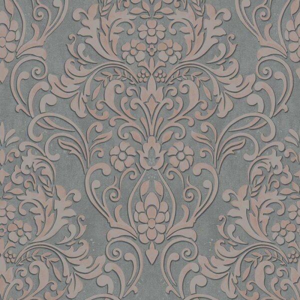 Tapete Gold, Kupfer, Grau, Silber, Rosa, Rose Marburg Vliestapete (32604)