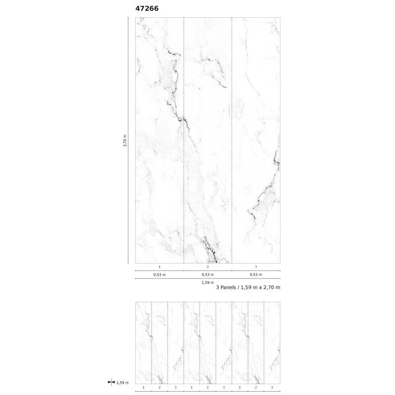 47266 Digitaldruck-Tapete Stone Chic Steinoptik Shabby Chic Weiß Marburg