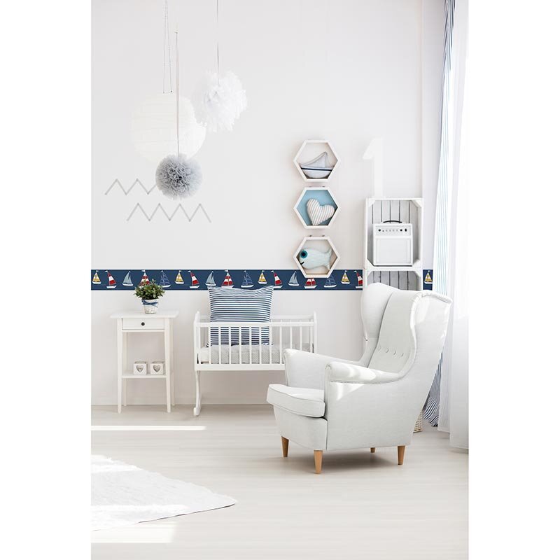 Bordüre Blau, Gelb, Vanille, Weiß AS-Creation Papier (403757)