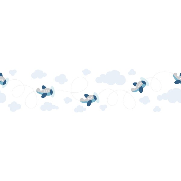 Bordüre Blau, Grau, Silber, Pastellfarben, Weiß AS-Creation Papier (403752)