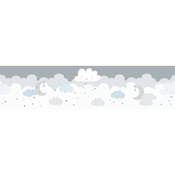 Bordüre Blau, Grau, Silber, Pastellfarben, Weiß AS-Creation Papier (403744)