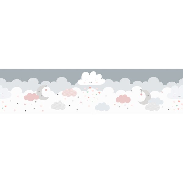 Bordüre Grau, Silber, Pastellfarben, Rosa, Rose, Weiß AS-Creation Papier (403743)