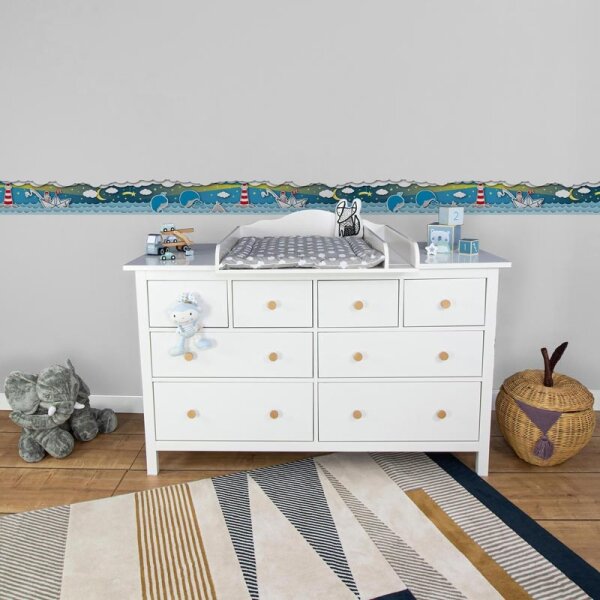 Bordüre Blau, Weiß AS-Creation Papier (403734)