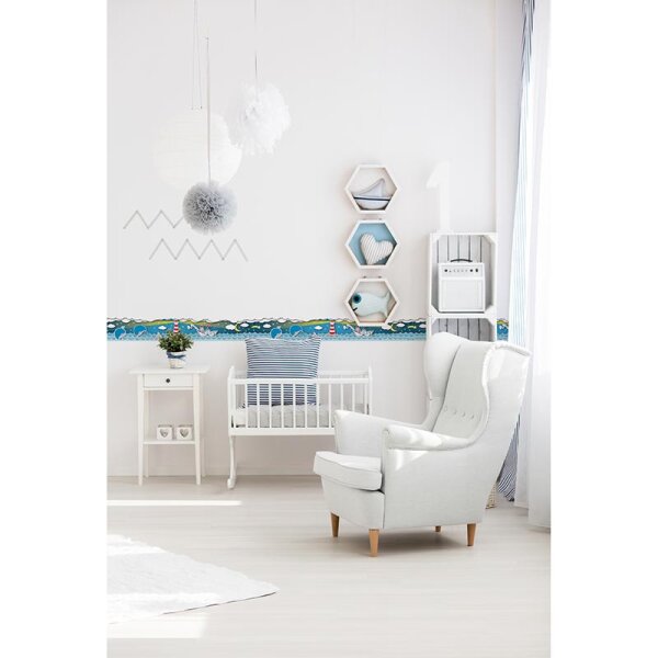 Bordüre Blau, Weiß AS-Creation Papier (403734)