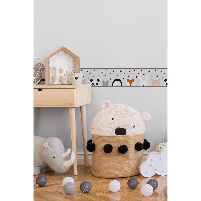 Bordüre Grau, Silber, Schwarz, Anthrazit, Weiß AS-Creation Papier (403732)